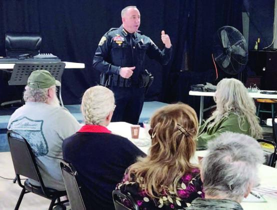 St. Cloud Police Chief Doug Goerke shares what he’s been able to implement in his first year on the job and what’s in store for 2023, Tuesday at VFW Post 3227. PHOTO/KEN JACKSON