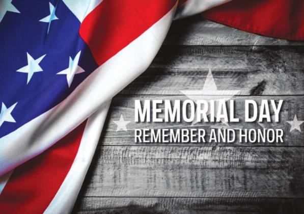 Memorial Day is Monday, May 30