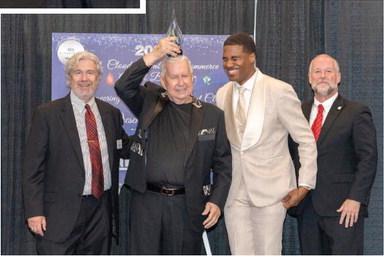 Beacon Award: (One who serves the community in a special way) Tommy Tompkins, in his usual rare form. PHOTO/CAPTURE WITH CASTO