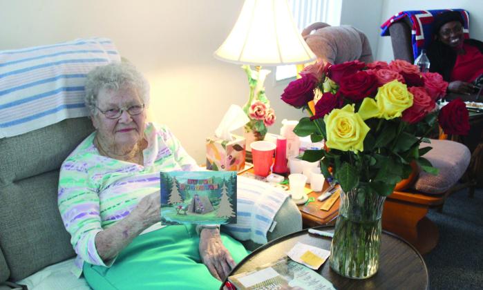 Lillian Bledsoe, an accomplished hiker who’s trekked the entirety of the Appalachian Trail, turned 100 in Kissimmee last week. PHOTO/KEN JACKSON