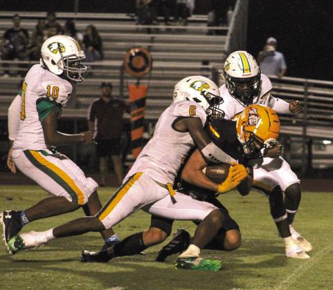 The yards were hard to come by at times for St. Cloud in a season-opening home loss Friday to CFCA. PHOTO/SAVANNAH MORRIS