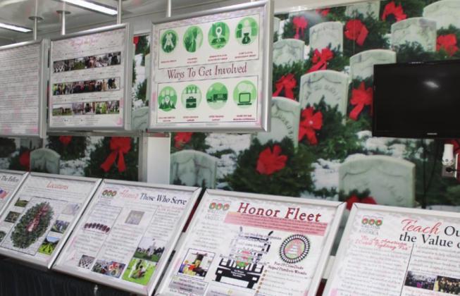 The Wreaths Across America Mobile Education Exhibit Trailer gives past and current perspective on the wreaths to achieve its mission to ‘Remember, Honor and Teach’ about American veterans’ sacrifices. PHOTO/TERRY LLOYD
