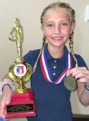 Ireland Wright was this year’s Florida champion for ages 10-11 at the Elks Hoop Shoot. SUBMITTED PHOTO