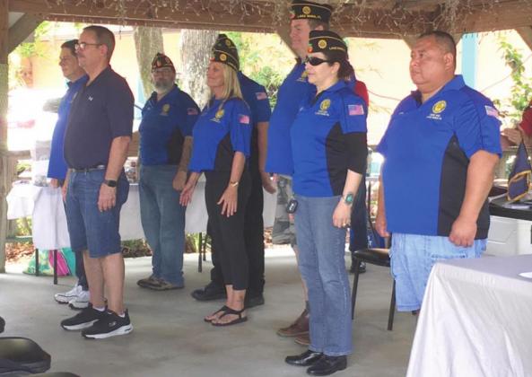 New American Legion Post 412 officers are presented to the membership. PHOTOS/TERRY LLOYD.
