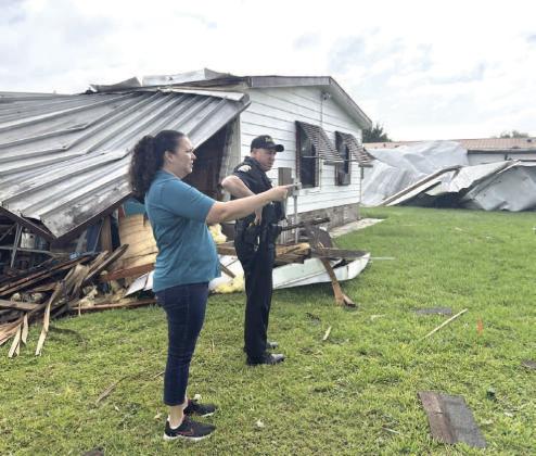 St. Cloud officials surveyed some damage to mobile homes on the south side of the city. PHOTO/CITY OF ST. CLOUD