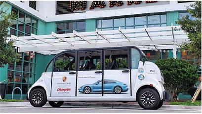 The Freebee connector service uses emission-free Teslas. The city of Kissimmee and the company will negotiate a contract to bring in the service to replace the Lynx Kissimmee Connector. PHOTO/FREEBEE
