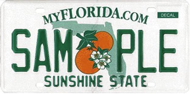 At least one Florida legislator think it’s time to look at redesigning the standard state of Florida license plate. PHOTO/FLA DEPT OF HIGHWAY SAFETY AND MOTOR VEHICLES