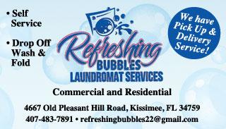 Refreshing Bubbles Laundromat Services