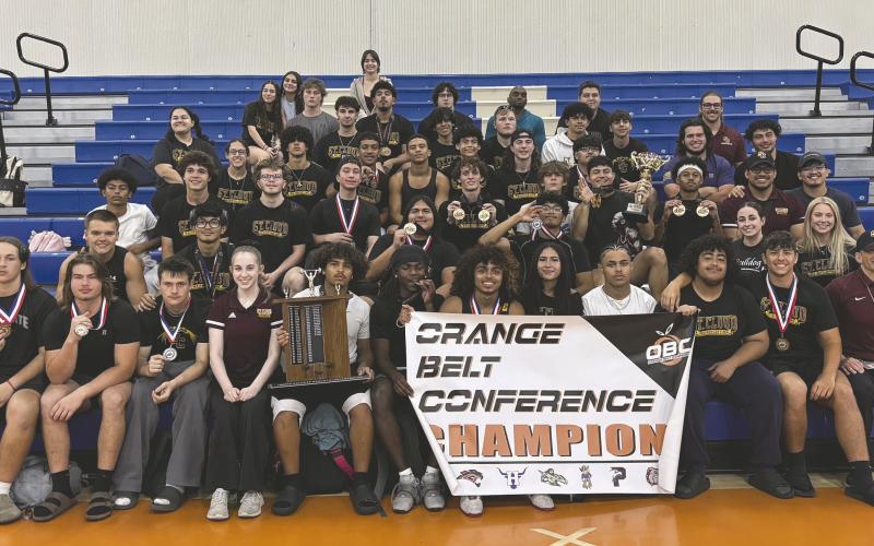 The St. Cloud boys weightlifting team put on a show—winning 15 of 20 individual weight classes –in capturing their fifth consecutive Orange Belt Conference Championship (Photo/Ryan Adams).