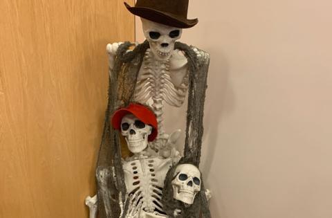 Halloween decor at Goodwill.