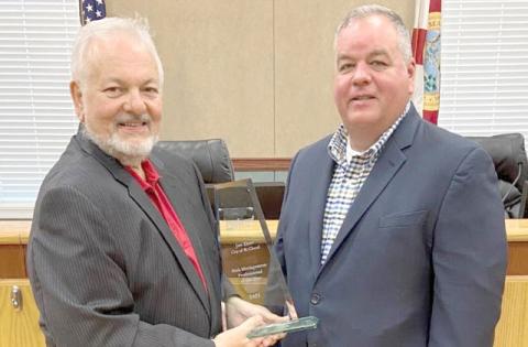 Joe Etter, left, with St. Cloud City Manager Bill Sturgeon