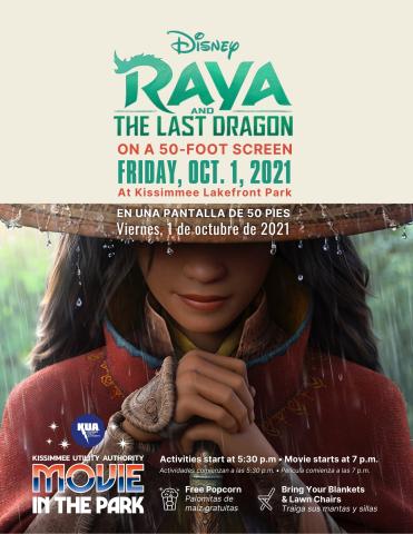 Disney’s “Raya and the Last Dragon is this season's inaugural Movie in the Park.