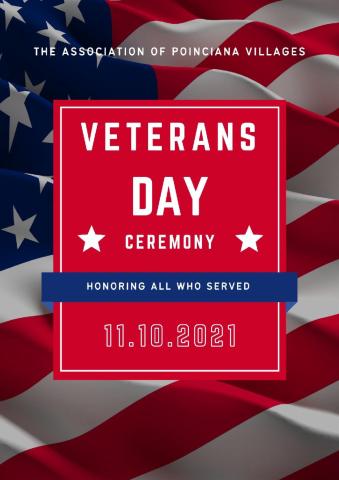 Due to expected inclement weather on Friday, APV has postponed the Veteran's Day ceremony to Wednesday of next week.
