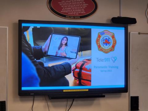 Kissimmee Fire responders will be able to connect patients with health care professionals via iPad through Tele911. They’ve been training on the system, which goes live Monday. PHOTO/KEN JACKSON