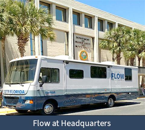 The services provided by the FLOW Bus on Monday include renewal of your vehicle registration, update or renew your ID or reinstate an expired or suspended license.