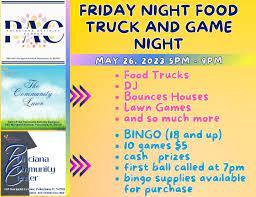 The Association of Poinciana Villages (APV) presents Friday Food Truck and Game Night this Friday, May 26 at 5 p.m.