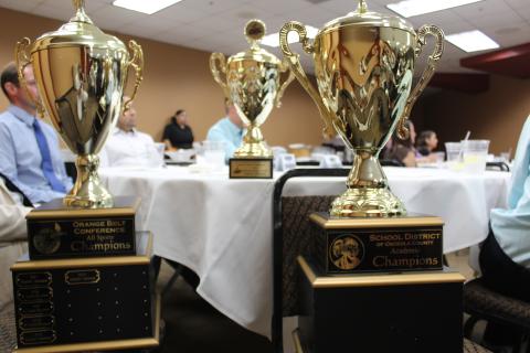 Harmony's team hardware from the OBC Awards Banquet. PHOTO/KEN JACKSON