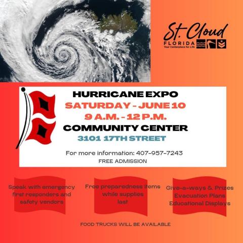 The City of St. Cloud presents Hurricane Expo on Saturday, June 10 from 9 a.m. to 12 p.m. at the St. Cloud Community Center — get prepared! PHOTO/ST. CLOUD FIRE RESCUE