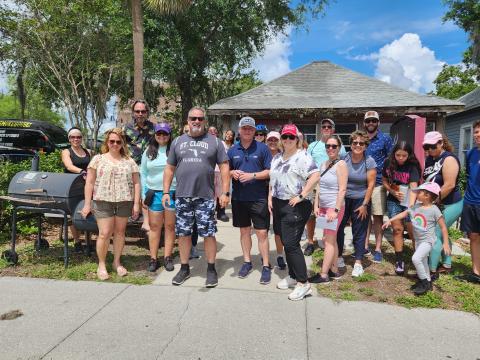The group gathers outside Granny's Southern Smokehouse. Photos by Ken jackson