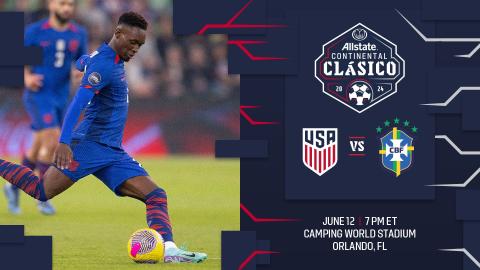 The U.S. and Brazilian national soccer teams will meet at Camping World Stadium on June 12 ahead of the Copa America tournament. PHOTO/USMNT