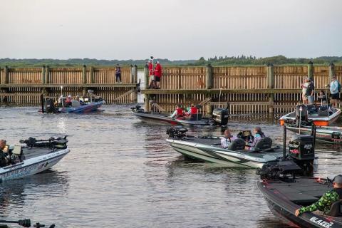 Boats head out of Kissimmee's Toho Marina to fish the 2024 ICAST Cup presented by Major League Fishing. PHOTO/ICAST
