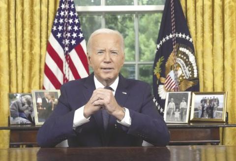 Joe Biden speaks to the country on Sunday, July 14 following the assassination attempt on former President Donald Trump. He announced Sunday he will not seek re-election. ERIN SCHAFF/THE NEW YORK TIMES VIA AP, POOL