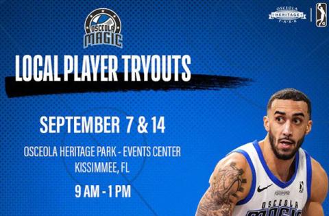 The Osceola Magic will hold an open tryout for the Orlando Magic's NBA G League team for the upcoming 2024-25 season.