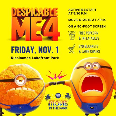KUA's Movie in the Park returns Friday with a showing of "Despicable Me 4"