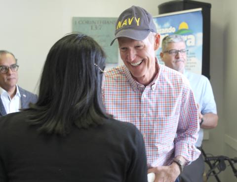 Sen. Rick Scott, who visited Kissimmee on Oct. 24, defeated Democratic challenger Debbie Mucarsel-Powell by 13 percentage points.