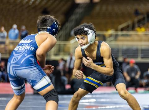 Angel Agramonte was one of a number of Osceola High wrestlers to compete in last weekend's ultra-competitive Osceola Knockout Christmas Classic. PHOTO/TAYLOR MCFEE