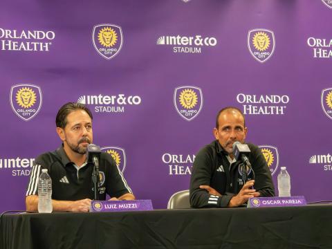 At Tuesday's Media Day, Orlando City GM Luiz Muzzi and head coach Oscar Pareja discuss some of the talent that will make up the Lions' MLS roster. PHOTO/MARIO CASAMALHUAPA