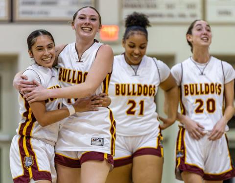 The thrill of victory. The St. Cloud Bulldogs react to the upset win. PHOTO/TAYLOR MCFEE