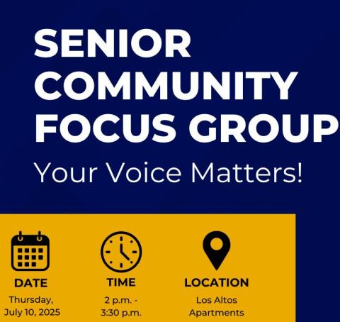 County Commissioner Brandon Arrington invites seniors 55 and up to Senior Community Focus Group on Thursday ... share your thoughts, concerns and ideas on how to better support senior citizens.