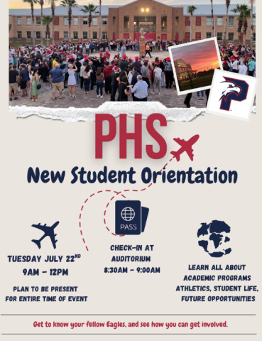 Poinciana High School will host New Student Orientation on Tuesday, July 22 from 9 a.m. to 12 noon in the school’s auditorium.