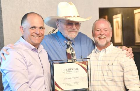 Orlando Health St. Cloud Hospital CEO Brian Wetzel (right) was named the St. Cloud Main Street Board Member of the Year at the Aug. 18 annual Awards Dinner. (Photo/St. Cloud Main Street)