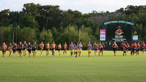The start of the boys Orange Belt Conference cross country race Wednesday at Austin Tindall Sports Park. (Photo/Donald Lamb)