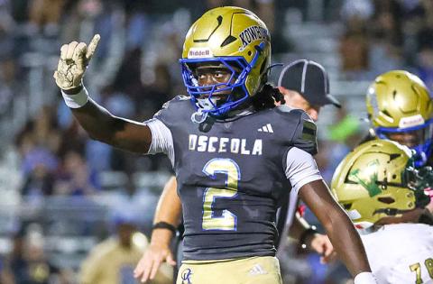 Osceola cornerback Jakyri Watson reminds everyone that the Osceola Kowboys have at least one more game when the FHSAA playoffs start next week. (Photo/Taylor McFee)