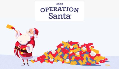 USPS invites neighbors to visit USPS Operation Santa at USPSOperationSanta.com and adopt real letters to Santa from individuals and families. (Graphic/USPS)