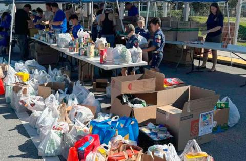 Scouting American Pack 125 collected donations Saturday from Osceola County residents as part of the annual Scouting for Food campaign to benefit the Basket Brigade. (Photo/Greg Filak)