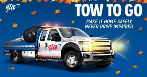 With millions of Americans expected to hit the road at least 50 miles from home this weekend, AAA is urging everyone to plan ahead and make safe choices, like its 'Tow to Go' program. (Graphic/AAA)