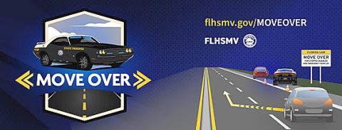 Under Florida law, vehicles are required to move over a lane for an emergency, service, utility, and disabled vehicles stopped on the side of the road, or slow down to 20 mph below the posted speed limit if it is not safe to move over.