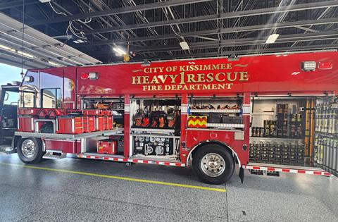 Kissimmee Fire Department showed off what equipment Heavy Rescue 1 can roll with to "complex situations" at a ceremony Thursday. (Photo/Ken Jackson)