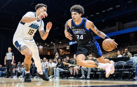 Lester Quiñones has started all 31 games spanning the Tip-Off Tournament and regular season for the Orlando Magic while averaging 22 points. (Photo/Taylor McFee)