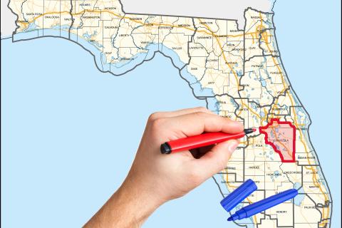 The majority Hispanic District 9 that includes all of Osceola County is one of several Democratic seats in Florida that may be targeted for redistricting by Republicans in a special legislative session in April sought by Gov. Ron DeSantis. (Graphic/Fresh Take Florida)