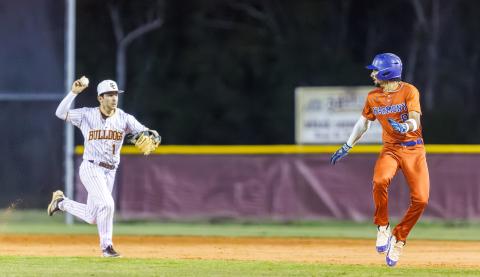 St. Cloud and Harmony, who have already met on the diamond and played a close 2-1 ballgame (a Bulldogs win) are the top two seeds in this week's Orange Belt Conference tournament.  (Photo/Taylor McFee)