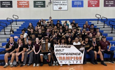 The St. Cloud boys weightlifting team put on a show – winning 15 of 20 individual weight classes –in capturing their fifth consecutive Orange Belt Conference Championship (Photo/Ryan Adams).