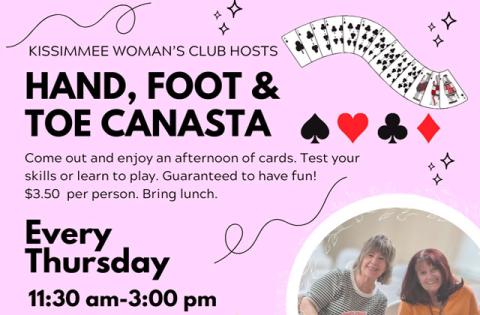 THURSDAYS — Canasta with the Kissimmee Women’s Club