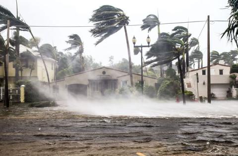 A flooded street after catastrophic Hurricane Irma hit Fort Lauderdale in 2017. (Photo/FotoKina via News Service of Florida)