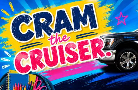 St. Cloud Police Department is looking to Cram the Cruiser on Saturday, July 18 from 9 a.m. to noon. (Graphic/St. Cloud Police Department)