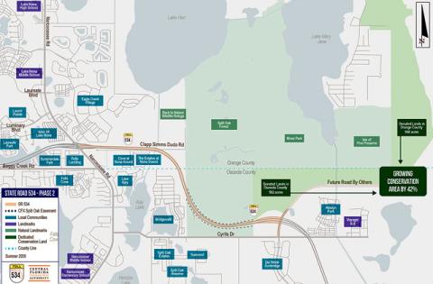 State Road 534—Phase 2, also known as Segments 4 & 5, will extend 3.5 miles from Narcoossee Road to Cyrils Drive. (Graphic/CFX)